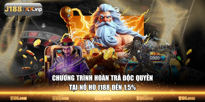 Chương trình hoàn trả độc quyền tại nổ hũ J188 đến 1.5%